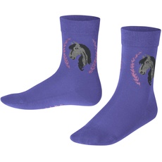 FALKE Unisex Kinder Socken Horse, Nachhaltige Baumwolle, 1 Paar, Lila (Blue Iris 8316), 19-22