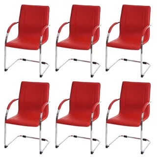 Mendler Esszimmerstuhl Samara Kunststoff rot 6er Set
