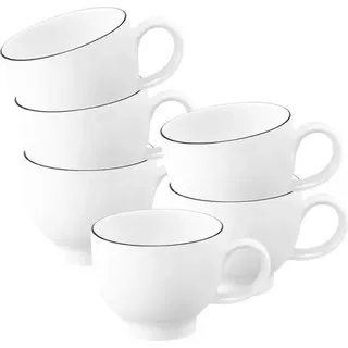 Seltmann Weiden Lido Black Line Espressotasse 0,09 l 6er Set - Weiß, Schwarz