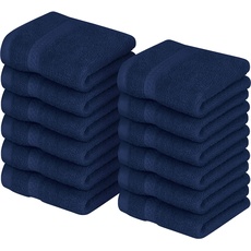 Utopia Towels - 12er Pack Seiftücher mit Aufhängeschlaufen 30x30 cm, aus 100% Baumwolle weiche und saugfähige Waschlappen für die Gesichtsreinigung (Marine Blau)