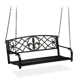 Relaxdays Hängebank 133 x 197 x 58 cm Schwarz-Bronze
