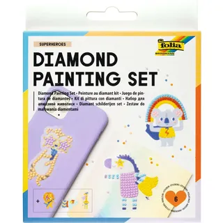 Folia Diamond Painting Set Superheroes mehrfarbig