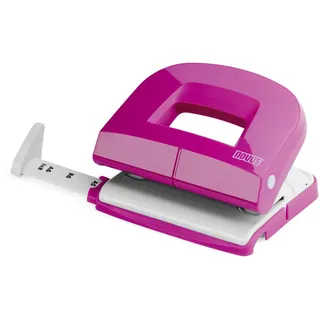 Novus E 216 Locher 16 Blatt Lochleistung, mit Anschlagschiene, für Büro und Schreibtisch) Pink