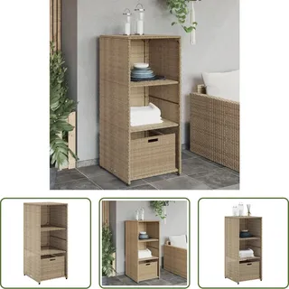 The Living Store Gartenschrank Beige 50x55x115 cm Poly Rattan - Beige