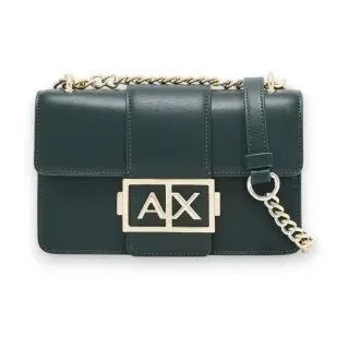 A|X Armani Exchange für Damen. XW000071AF12039U7304 Logo Metall grüne Tasche (OSFA), Lässig, Party, Polyester