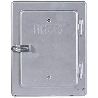 FireFix Kamintür verzinkt 180 x 250 mm Außenmaß 260 x 380 mm Silber