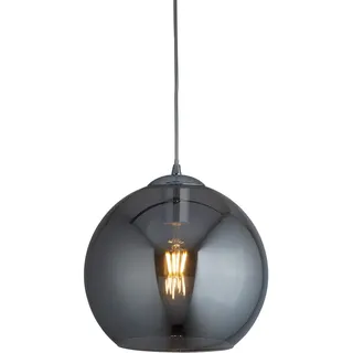 Kugeln Zeitgenössische Aufhängung Stahl Chrom Rauchglas 1 Leuchte E27 D30Cm - Grau