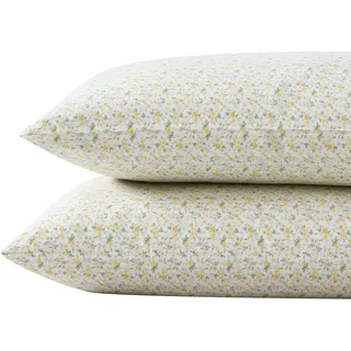 Laura Ashley - Standard-Kissenbezug-Set, atmungsaktive Perkal-Baumwolle, frische und Coole Wohnkultur (Evie Gelb, 2-teilig)