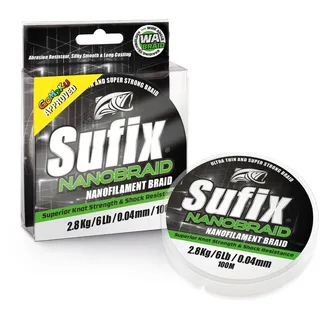 SUFIX Nanobraid Geflochtene Schnur 100 M - Chartreuse - 0.030 mm