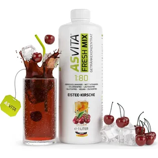 ASVita Fresh Mix Mineralgetränk 1/80 - 1L: Eistee-Kirsche Geschmack: Eistee-Kirsche