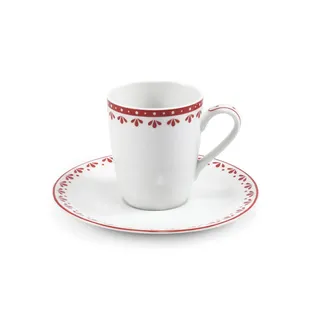 Leander álek s podálkem na espresso, 0,09 l, HyggeLine, ervená, Leander, eský porcelán - Rot