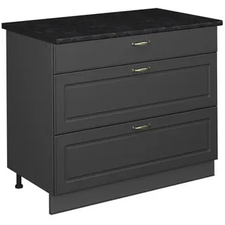Vicco Unterschrank Fame-Line 100 x 82 x 60 cm Anthrazit-Gold