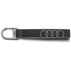 Bild von Audi 3182400300 Schlüsselanhänger Schlüsselband Schlaufe Ringe Logo Karabinerhaken, grau