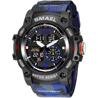 Digitaluhr für Herren mit Wecker,Stoppuhr,Licht,Datum-Sport Armbanduhr mit Silikonarmband