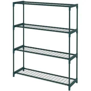 Outsunny Pflanzenregal, Stahl, Dunkelgrün , Metall , 28x107x89 cm , Wohnzimmer, Wohnzimmertische, Blumenständer