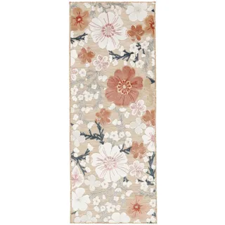 RugVista Cherri In & Outdoor-Teppich, Rechteckig, 80 x 200 cm, Beige/Rosa | Moderne, Mittlerer Stapel, Nur Handwäsche, Oeko-Tex 100, UV-beständig, Wohnzimmer, Küche, Diele, Patio