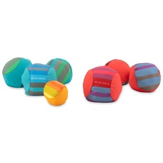 Remember Soft-Boccia Spiel Set - Boule Kugeln mit farbenfrohem Design, wasserabweisend, waschbar und vielseitig - Inkl. Transportnetz
