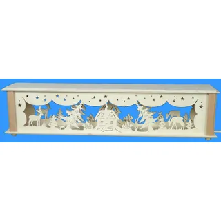 Schwibbogenerhöhung mit Waldtiere und Häuschen 52x10cm NEU Zubehör Leuchterbogen