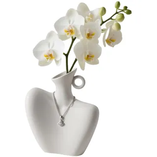 Weiblicher Körper Vase, Vase Menschlicher Körper, Kleine Blumenvasen Keramik Weiß Minimalistische Dekorative Ornament für Wohnzimmer Home Deko 21x18.5cm (Matte Weiß)