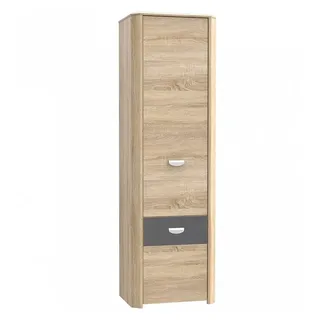 Furniture24 Schrank mit Regalen YOOP YPS71 Hochschrank Kleiderschrank 1 Türiger Jugendzimmerschrank - Beige