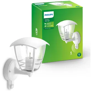 Philips Wandleuchte E27 Aluminium 28,5 cm inkl. Bewegungsmelder weiß