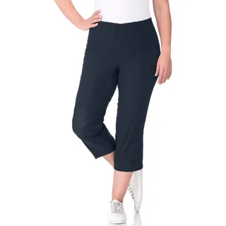 Caprihose KJBRAND "Susie Capri Wash & Go", Damen, Gr. 42, N-Gr, blau (marine), Web, Obermaterial: 47% Baumwolle, 45% Polyester, 6% Viskose, 2% Elasthan, gerade 3/4-Länge, Hosen Caprihose, Sommerhose bügelfrei