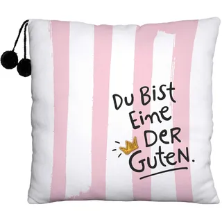 SHEEPWORLD Plüschkissen Motiv "Eine der Guten" 25 x 25 cm Rosa