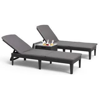 Allibert by Keter Sonnenliege Jaipur + Beistelltisch Ice Cube