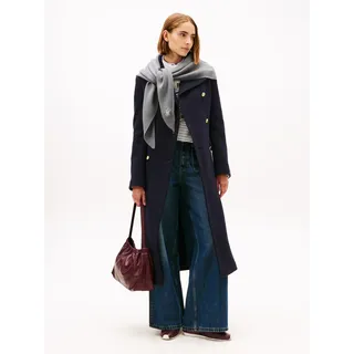 Tommy Hilfiger Dreieckstuch "TOMMY SCRIPT CASH" aus Kaschmirmix mit Logo-Stickerei, Maße 150 x 110 cm, universal grau