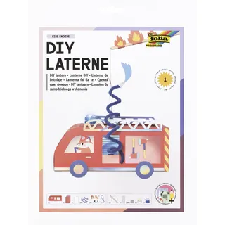 Folia DIY Laterne Fire Engine Bastelset 10,5 x 27 x 10,5 cm