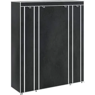vidaXL Stoffschrank mit 11 Fächern, 3 Rolltüren 45/150/176 cm Schwarz , Textil , 8 Fächer , Rechteckig , 150x176x45 cm , Schlafzimmer, Kleiderschränke, Stoffschrank