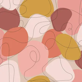 Vliestapete , Orange, Pink , Kunststoff, Papier , Graphik , 52x1000 cm , Made in Europe , Tapeten & Wandverkleidungen, Vliestapeten