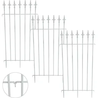 Rankgitter Gartenzaun Eisen Zaun Rankhilfe Rankzaun Metall Spalier Antik-Weiß - Weiß