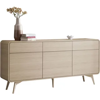 Sideboard HOME AFFAIRE "Torsby, moderner Schrank, Kommode in Eiche Natur, 180 cm breit", eiche natur, B:180cm H:84cm T:39cm, FSC-zertifizierter Holzwerkstoff, Sideboards, Sideboard, abgerundete Ecken, ausreichend Stauraum, vielseitig einsetzbar