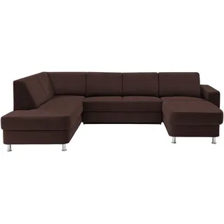 Xora Wohnlandschaft , Dunkelbraun , Kunststoff , Uni , U-Form , 301x198 cm , Goldenes M , Typenauswahl, Bettkasten erhältlich, Fußauswahl, Stoffauswahl, Relaxfunktion, seitenverkehrt erhältlich, Bettfunktion erhältlich, Hocker erhältlich , Wohnzimmer, Sofas & Couches, Wohnlandschaften, Wohnlandschaften in U-Form