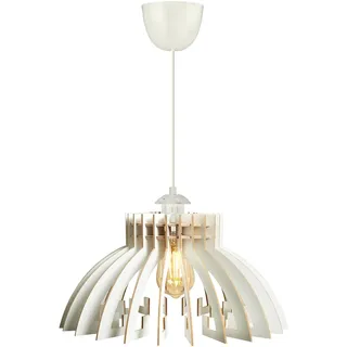Opviq Eleganter weißer Kronen-Kronleuchter, höhenverstellbar bis 55 cm, Durchmesser 39 cm, E27-Fassung, modernes skandinavisches Design | Korpus aus MDF, max. 40 W