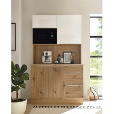Bild von Miniküche mit Mikrowelle B: ca. 120cm Eiche Dekor/Weiß
