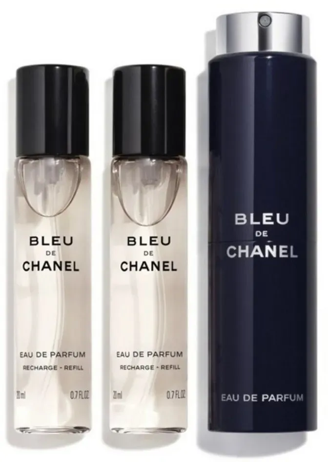 Bild von Bleu de Chanel Eau de Parfum refillable 20 ml + Eau de Parfum Nachfüllung 2 x 20 ml Geschenkset