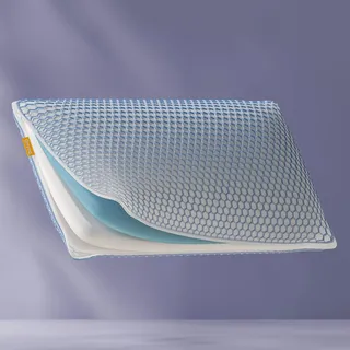 Emma Elite Stützkissen 70x40 cm – Höhenverstellbares ergonomisches Kopfkissen mit AirGrid® Kühlbezug – Atmungsaktives Memory Schaum Kissen mit waschbarem Bezug für alle Schlafpositionen
