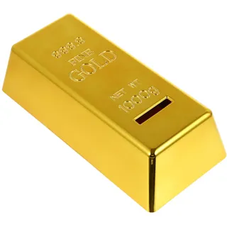 BESPORTBLE Gold Barren Sparbüchse mit Schlüssel und Schloss, Spardose Kunststoff Spardose Form