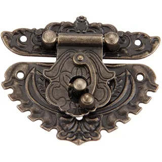 Mgoodoo 1 Stück Haspe Vintage Antik-Verschlüsse, Bronze Eisen Design, Möbel-Verschlüsse, Beschläge für Vorhänge-Schloss Schlösser an Truhen Kisten Schieber 68x58mm