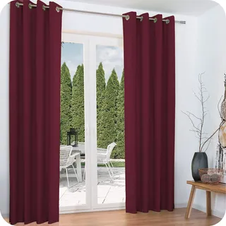 Beautissu Amelie Luna Ösen 140 x 245 cm bordeaux 2 St.