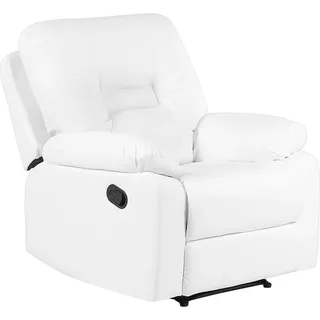 BELIANI Sessel Weiß Kunstleder verstellbar Wohnzimmer Arbeitszimmer Retro Stil - Weiß