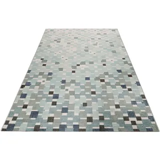 Esprit Outdoorteppich »Pacific«, rechteckig, 0,4 mm Höhe, pflegeleicht, im Mosaik-Muster, ideal für Terrasse, Küche, Wohnzimmer, blau