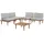 Lounge Set Akazienholz 5-Teilig 4 Sessel mit Couchtisch Auflagen Hellgrau Modern Outdoor Terrasse Balkon Gartenset Gartenmöbel Set - Grau, Frascati Holz , Gartengarnituren, Gartenmöbel-Sets
