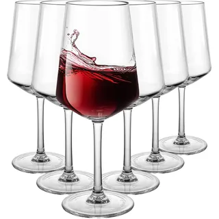 JMIATRY 6 Stück 580ML PC Weingläser Wiederverwendbar Weingläser Camping, Rotweingläser Unzerbrechlich Mehrweg für Caravan, Poolpartys, Gartenpartys, Festivals und Picknicks