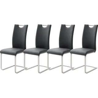 MCA Furniture Freischwinger Paulo Kunstleder schwarz 4er Set