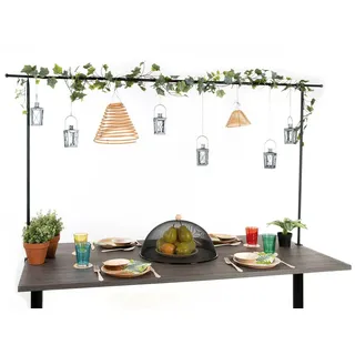 Esschert Design Tisch-Deko-Stange mit Klemmen Schwarz - Schwarz