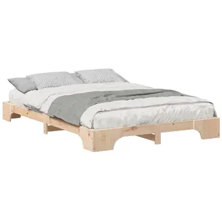 vidaXL Bettrahmen Braun 140 x 220 cm Massives Kiefernholz