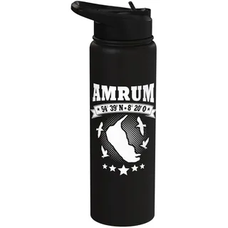 Amrum Koordinaten Souvenir Nordseeküste Inselurlaub Amrum Stainless Steel Insulated Water Bottle